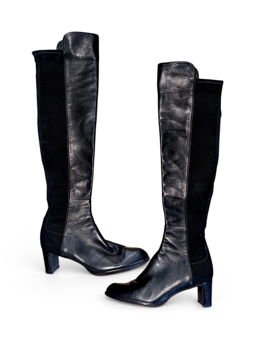 Stuart Weitzman Black Leather Over-the-Knee Boots